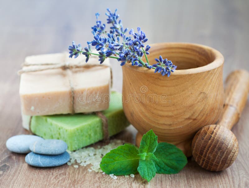 Mortar and Pestle with Lavender Stock Photo Image of nature, candle