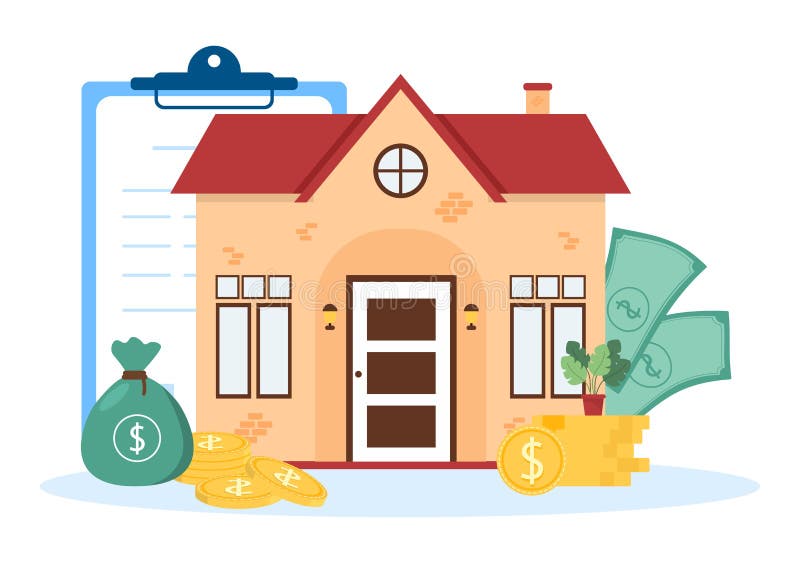 Mortgage Template Hand Drawn Cartoon Flat Illustration of Term Credit