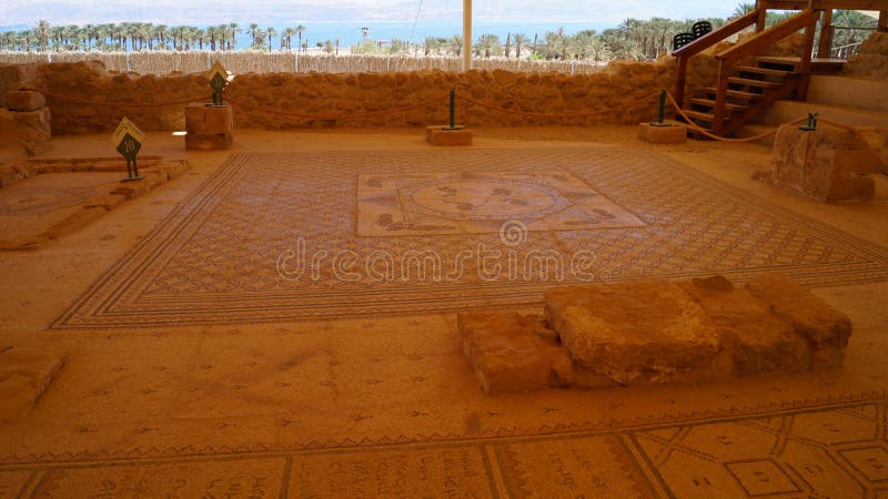 Mosaic from ancient Ein Gedi synagogue. Israel