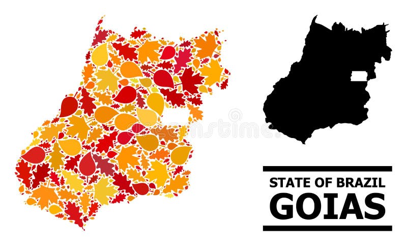 Autumn Leaves - Mosaic Map of Goias State royalty free illustration