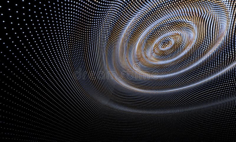 Mosaic background with concentric gold colored waves royalty free illustration