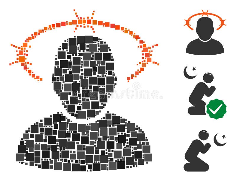 Square Crown of Thorns Icon Vector Mosaic royalty free illustration