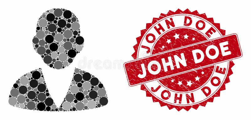 Collage Customer with Grunge John Doe Stamp. Mosaic customer and rubber stamp watermark with John Doe caption. Mosaic is created with customer icon and with vector illustration Collage Customer with Grunge John Doe Stamp. Mosaic customer and rubber stamp watermark with John Doe caption. Mosaic is created with customer icon and with vector illustration