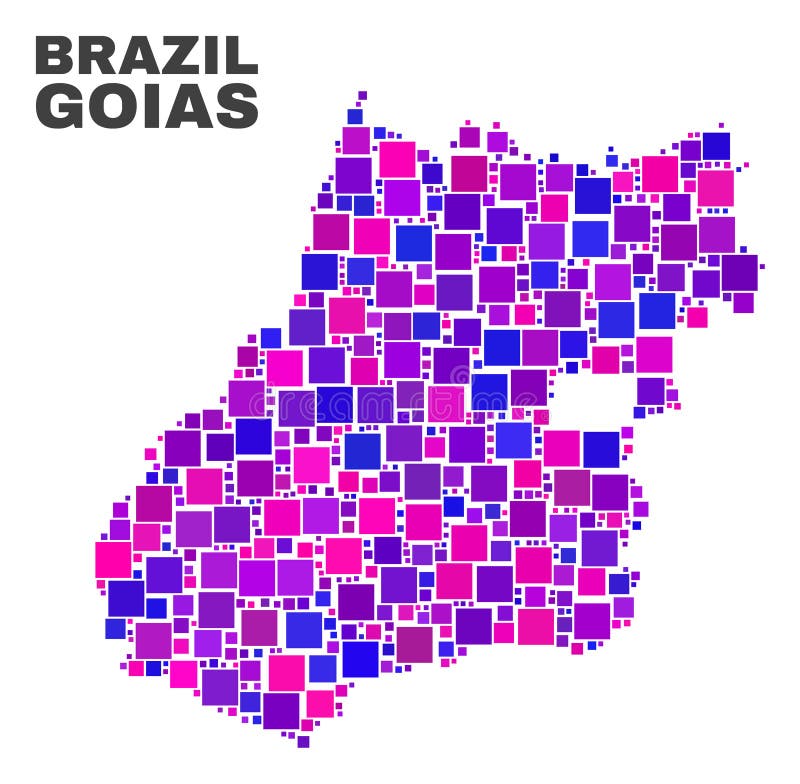 Mosaic Goias State Map of Square Items vector illustration