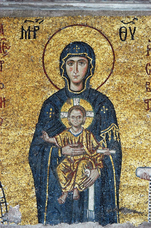 Mosaic of Jesus Christ and Virgin Mary royalty free stock images Mosaic of Jesus Christ and Virgin Mary royalty free stock images