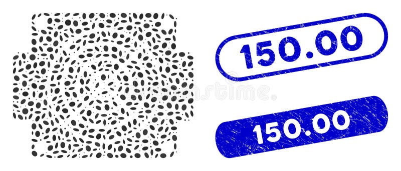 Elliptic Mosaic Mining ASIC Device with Scratched 150. 00 Watermarks stock illustration