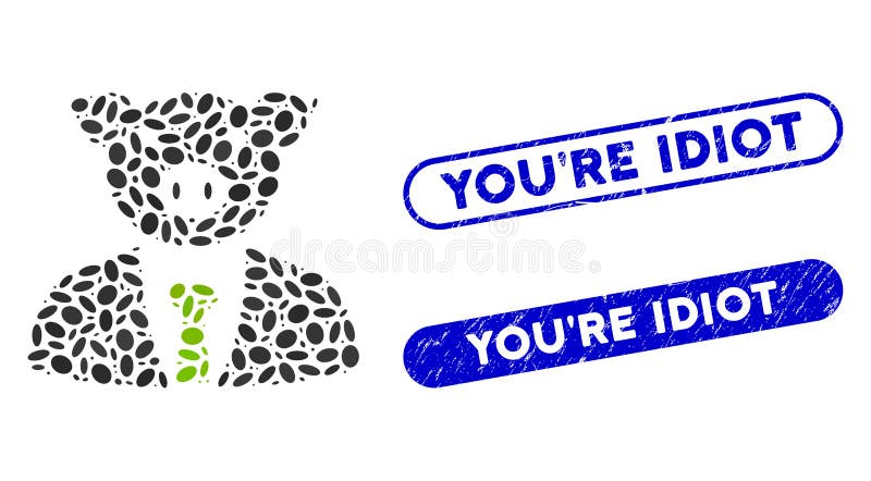 You are an idiot rubber stamp Royalty Free Vector Image