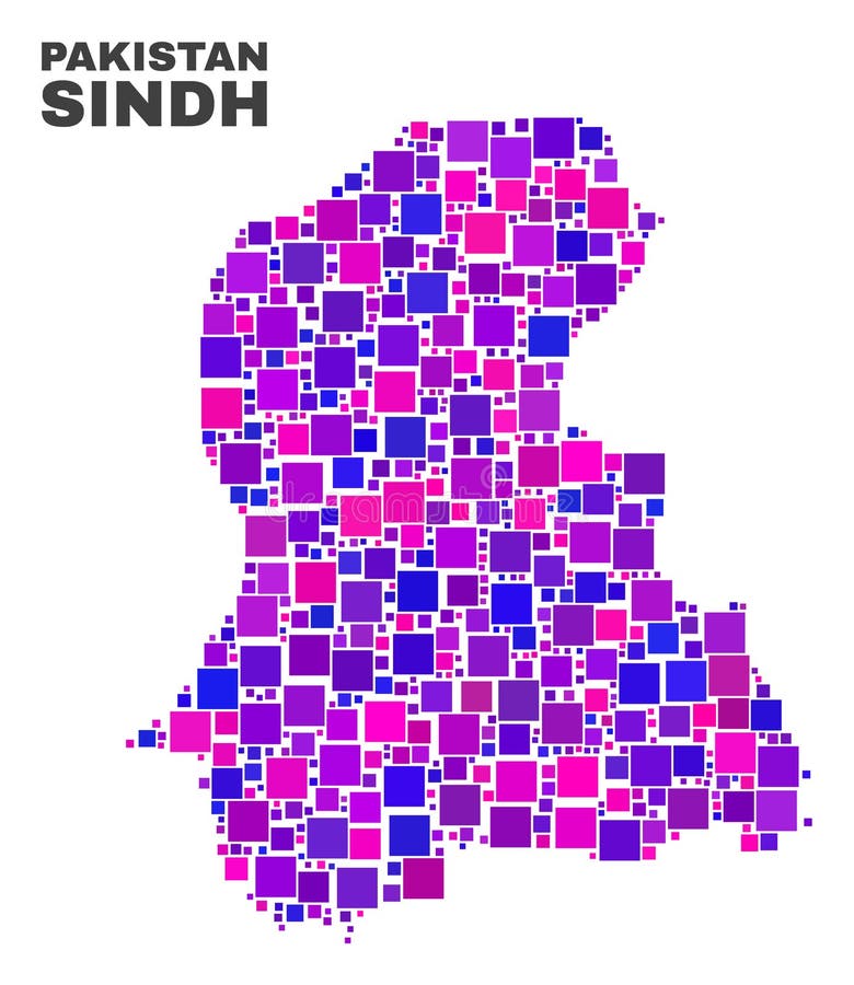 Sindh Province Map Population Demographics and Textured Stamp Seal