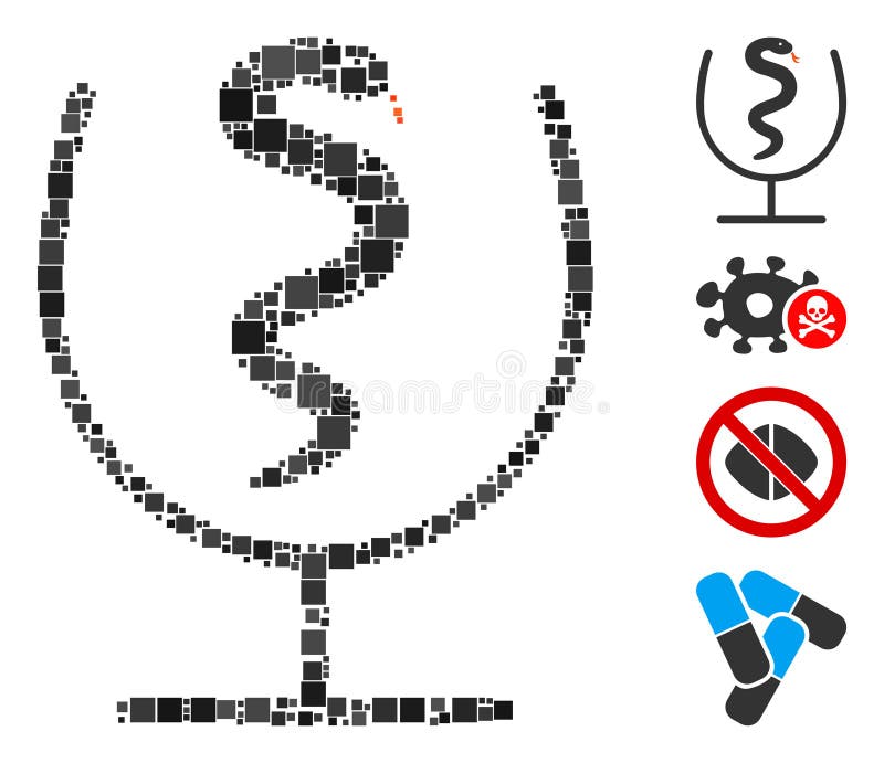 Square Snake Poison Icon Vector Mosaic royalty free illustration