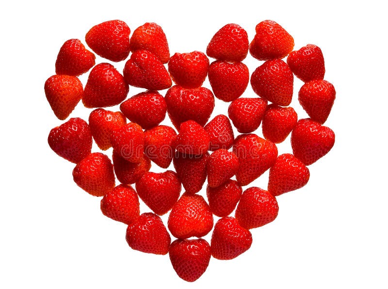 Mosaic of strawberry berries in the shape of heart. royalty free stock photo Mosaic of strawberry berries in the shape of heart. royalty free stock photo