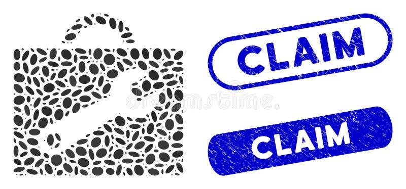 Elliptic Mosaic Tool Case with Textured Claim Seals royalty free illustration