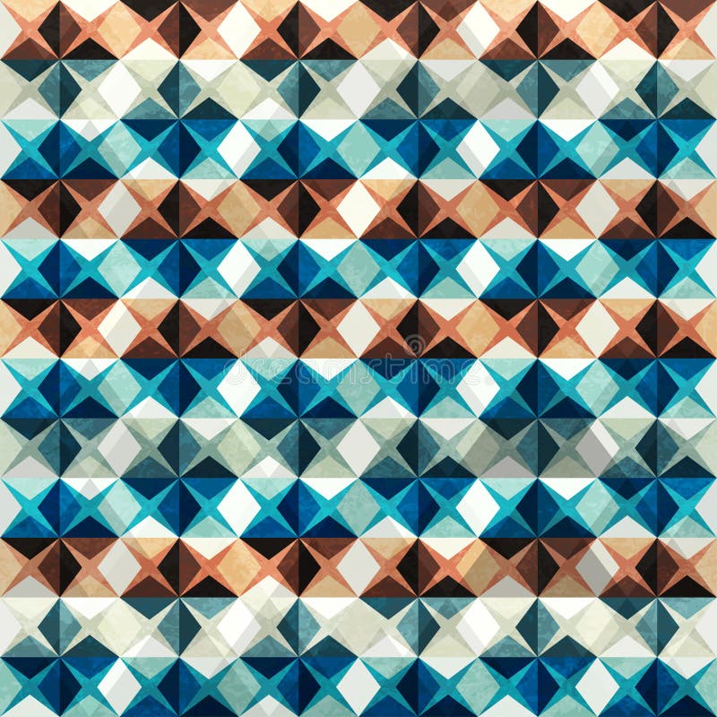 Mosaico do vintage sem emenda com efeito do grunge ilustração stock Mosaico do vintage sem emenda com efeito do grunge ilustração stock