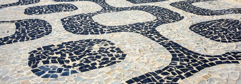 Mosaico icônico preto e branco na praia Rio de janeiro - Brasil de Ipanema fotos de stock royalty free Mosaico icônico preto e branco na praia Rio de janeiro - Brasil de Ipanema fotos de stock royalty free
