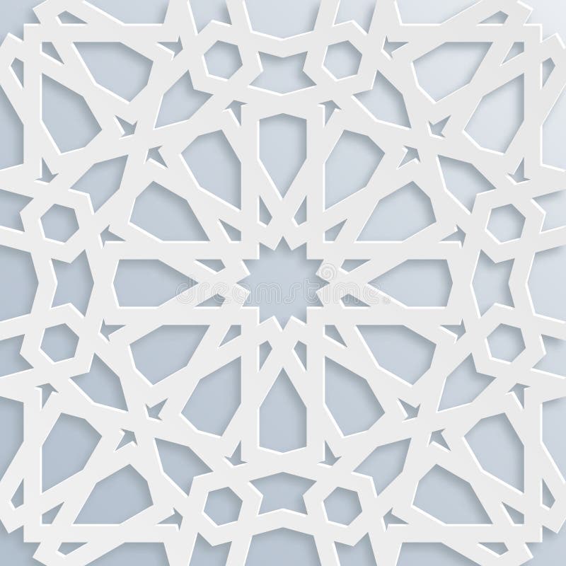 Mosaico musulmano di vettore, motivo persiano Elemento della decorazione della moschea Reticolo geometrico islamico Ornamento bia