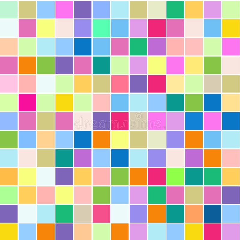 Mosaiken av ljusa färgrika fyrkanter på en vit bakgrund stock illustrationer Mosaiken av ljusa färgrika fyrkanter på en vit bakgrund stock illustrationer