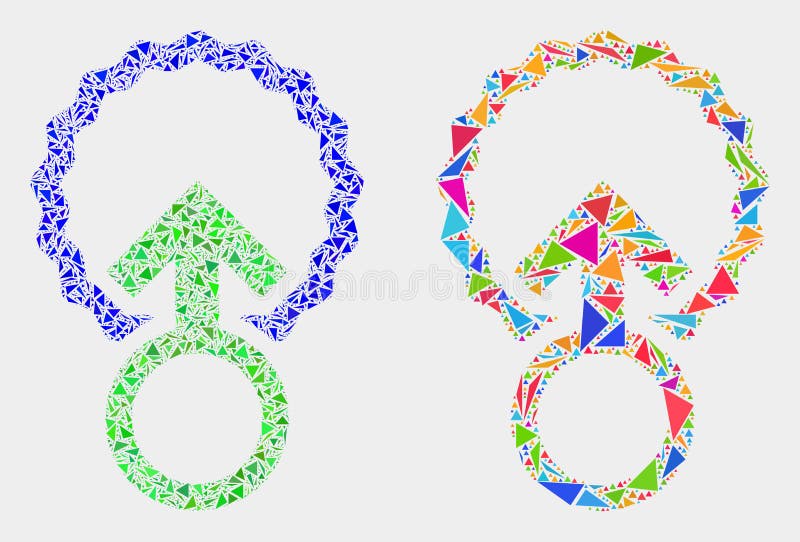 Mosaisk symbol för vektorinsemination av triangelbeståndsdelar royaltyfri illustrationer Mosaisk symbol för vektorinsemination av triangelbeståndsdelar royaltyfri illustrationer