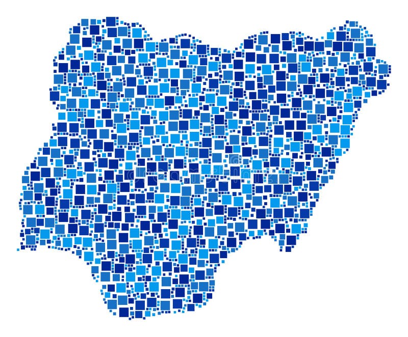 Mosaïque de carte du Nigéria des pixels illustration de vecteur Mosaïque de carte du Nigéria des pixels illustration de vecteur