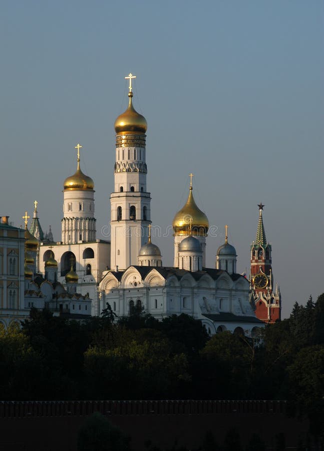 The Ivan the Great bell tower, the Archangel's cathedral and The Saviour (Spasskaya) Tower in Moscow Kremlin, Russia. The Ivan the Great bell tower, the Archangel's cathedral and The Saviour (Spasskaya) Tower in Moscow Kremlin, Russia.