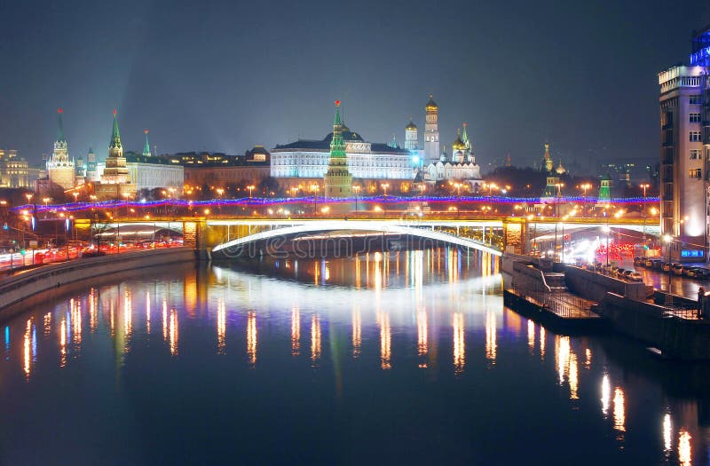 Mosca Kremlin Scena di notte fotografie stock Mosca Kremlin Scena di notte fotografie stock