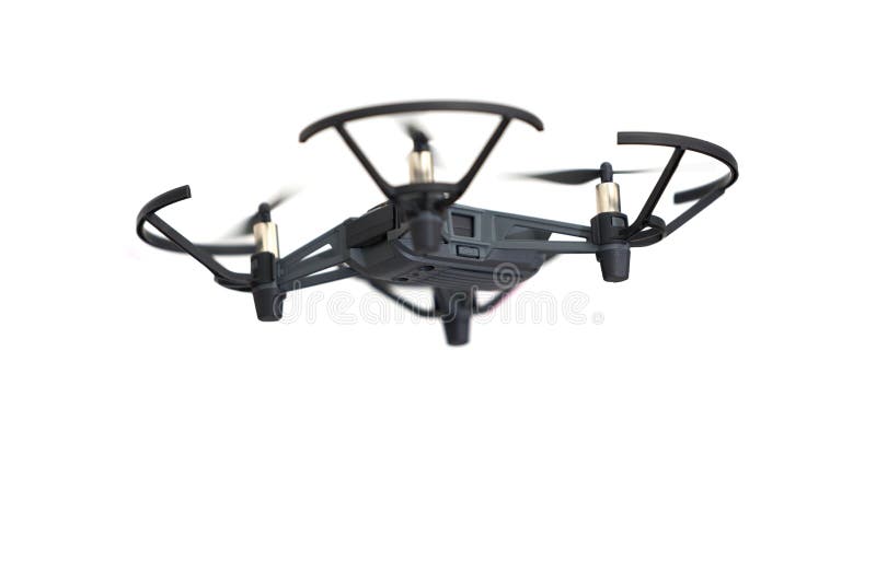 UAV a voar com rotadores de efeito de movimento fotografia de stock