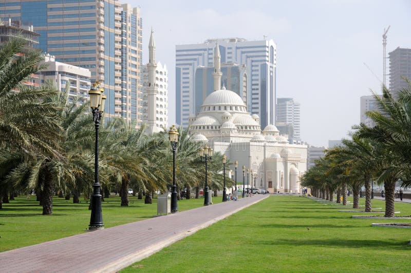 Al Noor Mosque in Sharjah City, United Arab Emirates. Al Noor Mosque in Sharjah City, United Arab Emirates