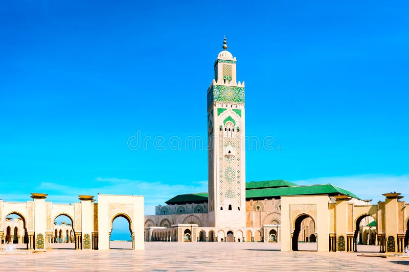 Moschee Hassan-II in Casablanca, Marokko lizenzfreie stockfotos Moschee Hassan-II in Casablanca, Marokko lizenzfreie stockfotos