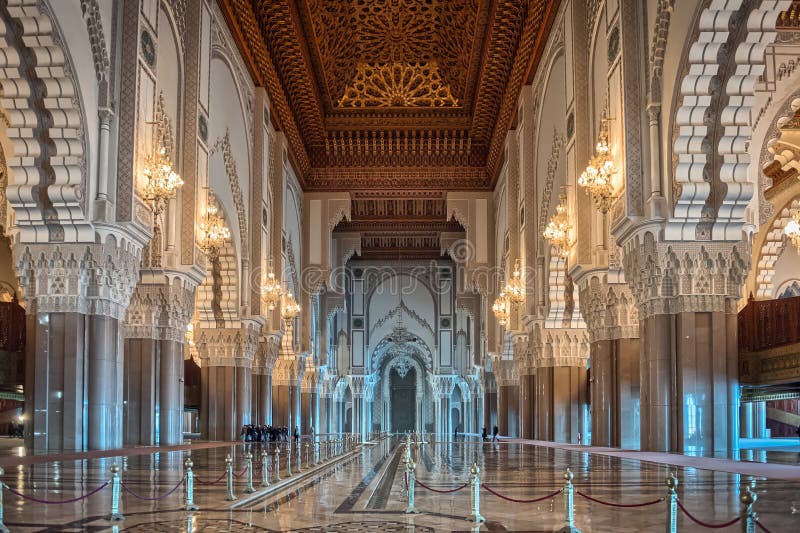 Moscheeinnenflur Casablanca Moro Hassan-II lizenzfreie stockfotos Moscheeinnenflur Casablanca Moro Hassan-II lizenzfreie stockfotos