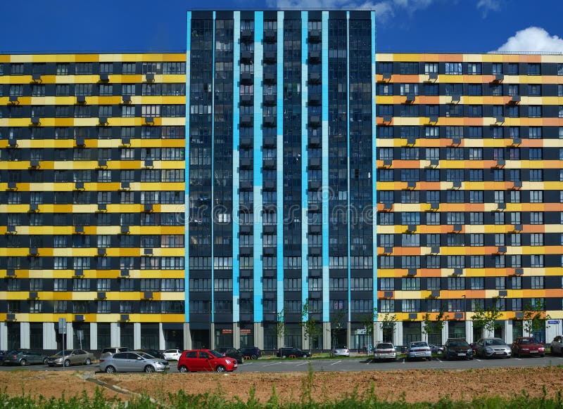 Moscou, Russie - 6 juin 2018 Novyy Zelenograd est complexe résidentiel moderne à Moscou photographie stock libre de droits Moscou, Russie - 6 juin 2018 Novyy Zelenograd est complexe résidentiel moderne à Moscou photographie stock libre de droits