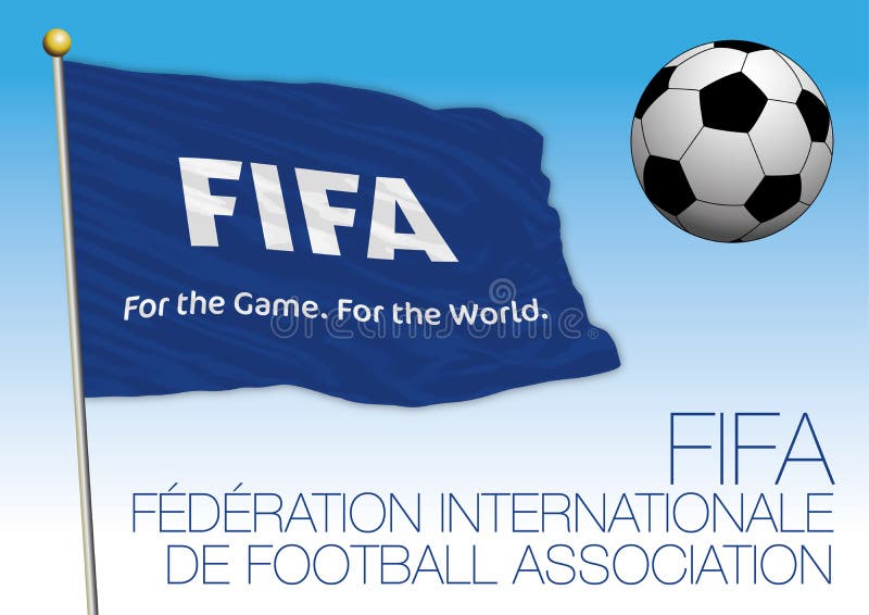 MOSCOU, RÚSSIA, junho-julho de 2018 - Rússia 2018 campeonatos do mundo, FIFA embandeira ilustração stock MOSCOU, RÚSSIA, junho-julho de 2018 - Rússia 2018 campeonatos do mundo, FIFA embandeira ilustração stock