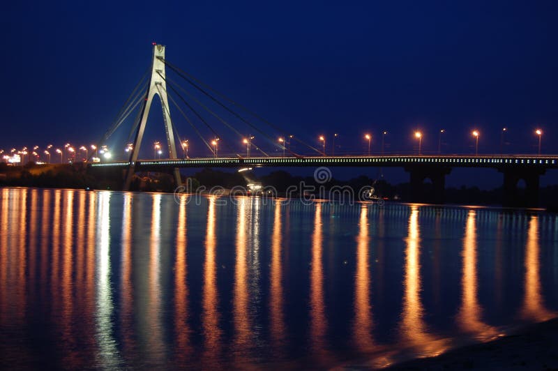 Moscow bridge across Dnepr river. Kiev,Ukraine