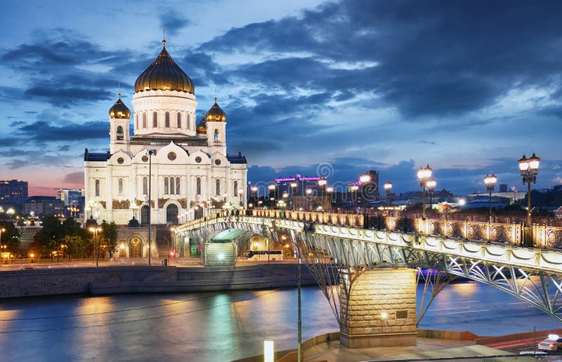 Moscow - Cathedral of Christ the Savior, Russia at night