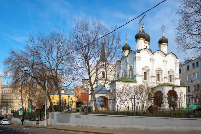 MOSCOW, Church of the Holy Equal-to-the-Apostles Prince Vladimir in the Old Gardens stock photos