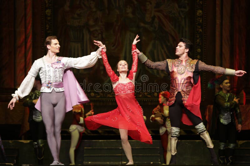 Sofia, Bulgaria - November 24, 2016: Artists of Moscow City Ballet are performing Romeo and Juliet spectacle in Bulgaria`s National Palace of Culture. Sofia, Bulgaria - November 24, 2016: Artists of Moscow City Ballet are performing Romeo and Juliet spectacle in Bulgaria`s National Palace of Culture.