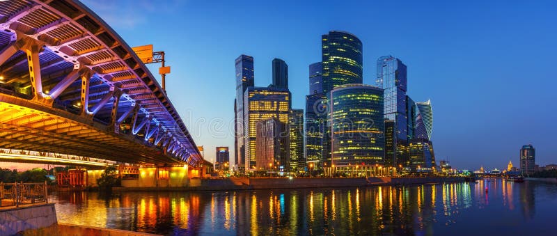 Moscow City at night