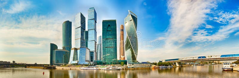 Moscow City skyline. Panorama