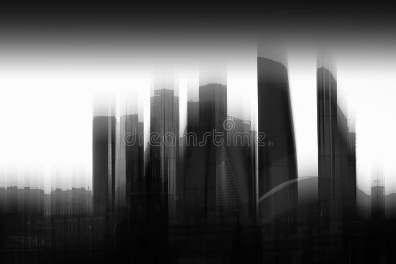 Moscow city skyscrapers abstract background