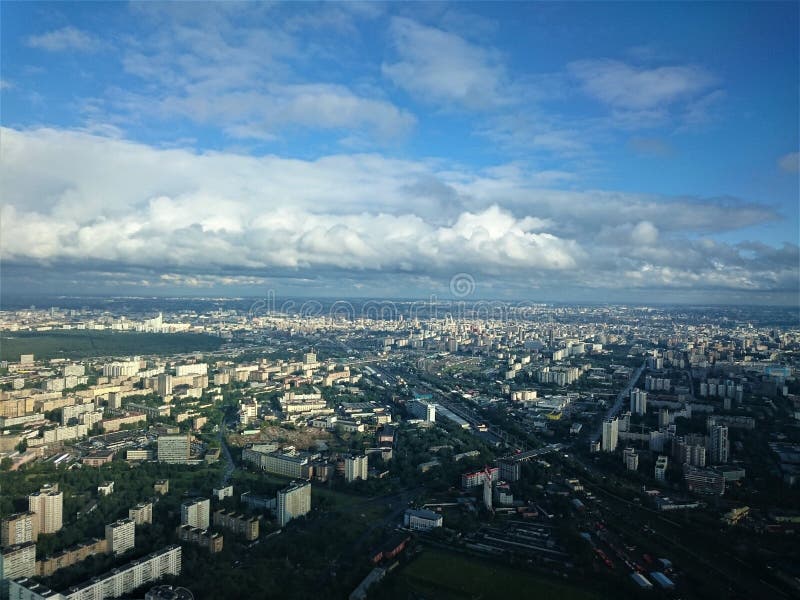 Moscow city. View from the Ostankino Tower in the autumn royalty free stock images Moscow city. View from the Ostankino Tower in the autumn royalty free stock images