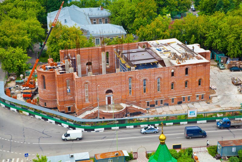 Moscow cityscape. building a temple. Michurinsky prospect royalty free stock images Moscow cityscape. building a temple. Michurinsky prospect royalty free stock images