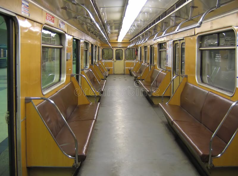 Moscow. Interior of a classic subway car