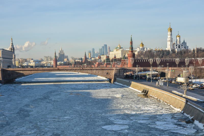 The Moscow Kremlin and the waterfront.