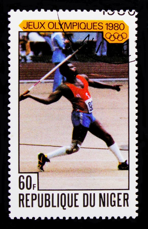 Moscow Olympics Javelin, Olympic Games Serie, Circa 1980 Editorial