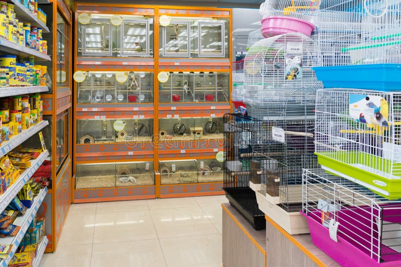 Moscow, Russia - April 16.2016. Interior Four paws pet store