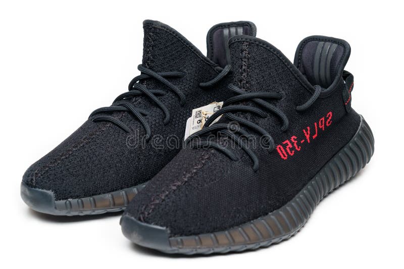Moscow, Russia - December 2020 : Adidas Yeezy Boost 350 V2 CORE BLACK RED  Editorial Stock Image - Image of exclusive, black: 204318224