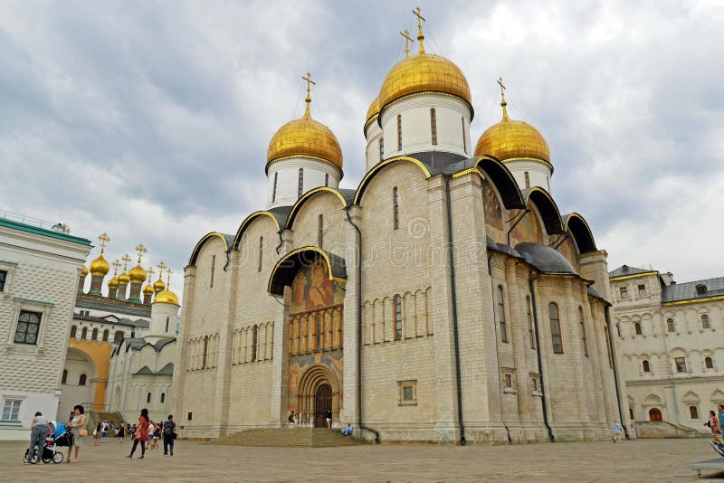 The assumption Cathedral on the Cathedral square of the Moscow Kremlin, Russia. stock images The assumption Cathedral on the Cathedral square of the Moscow Kremlin, Russia. stock images