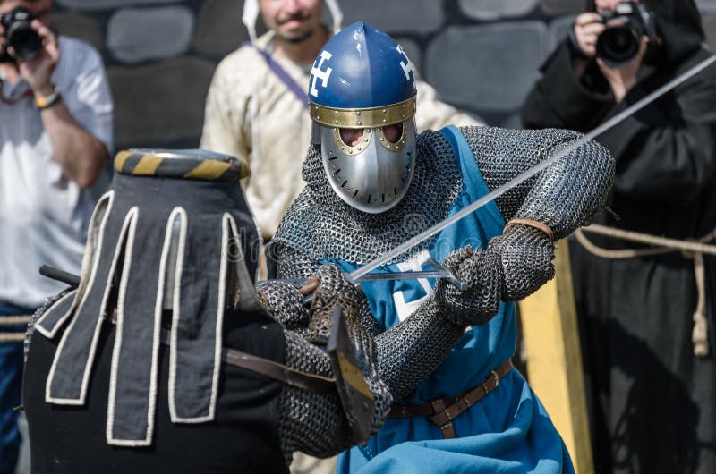 Medieval knights fight stock image. Image of forces, fight - 26828117