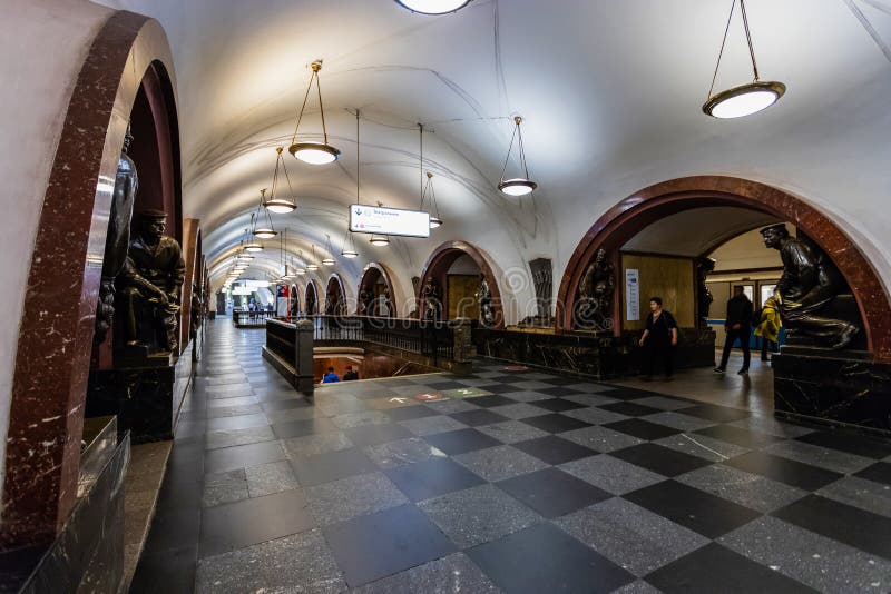 Moscow, Russia may 26, 2019 metro station revolution Square is located in the heart of the city near red square, the most famous stock photo Moscow, Russia may 26, 2019 metro station revolution Square is located in the heart of the city near red square, the most famous stock photo