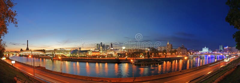 Moscow, Russia. Night. Panoramic view