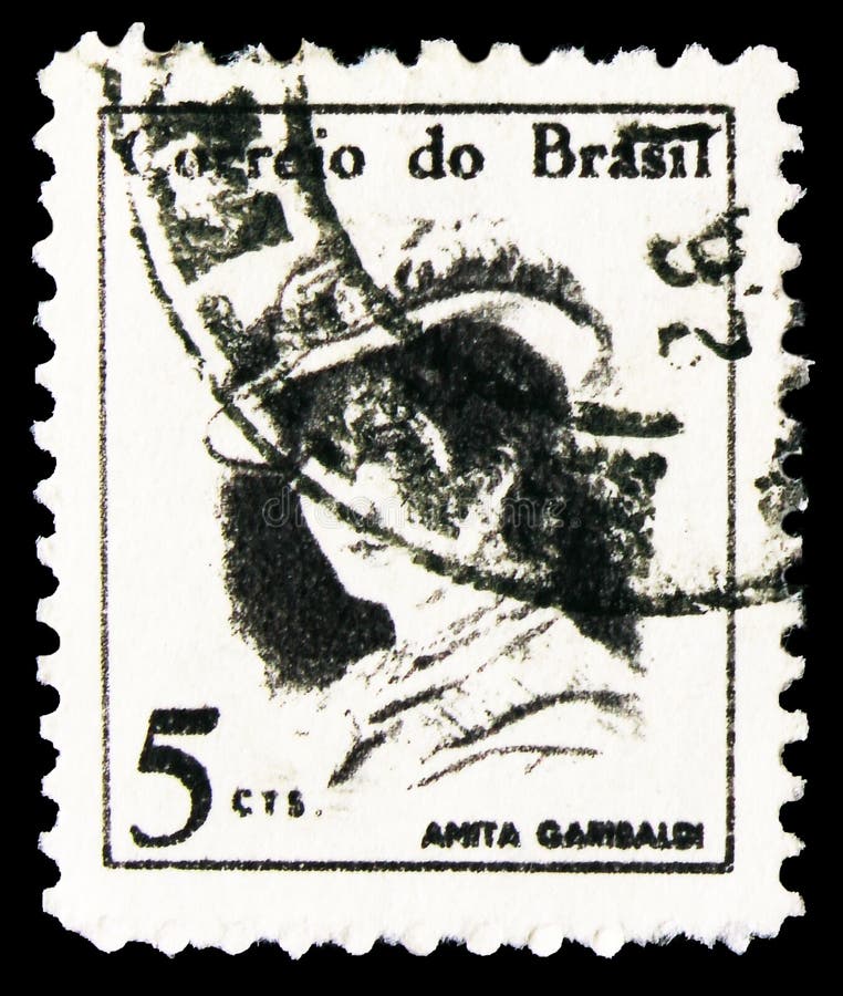 Postage Stamp Printed in Brazil Shows Anita Garibaldi (1821~1849 ...