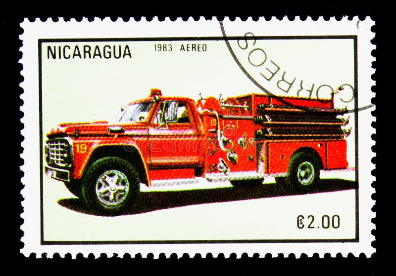 Firecar, Firetrucks serie, circa 1983 stock image Firecar, Firetrucks serie, circa 1983 stock image