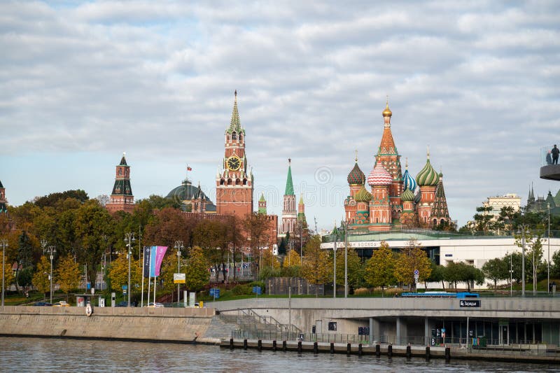 Moscow. Russia. October 14, 2022: Panoramic view on Moscow Red Square, Kremlin towers